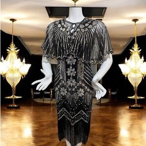 1920s Flapper Great Gatsby 2 piece dress size S